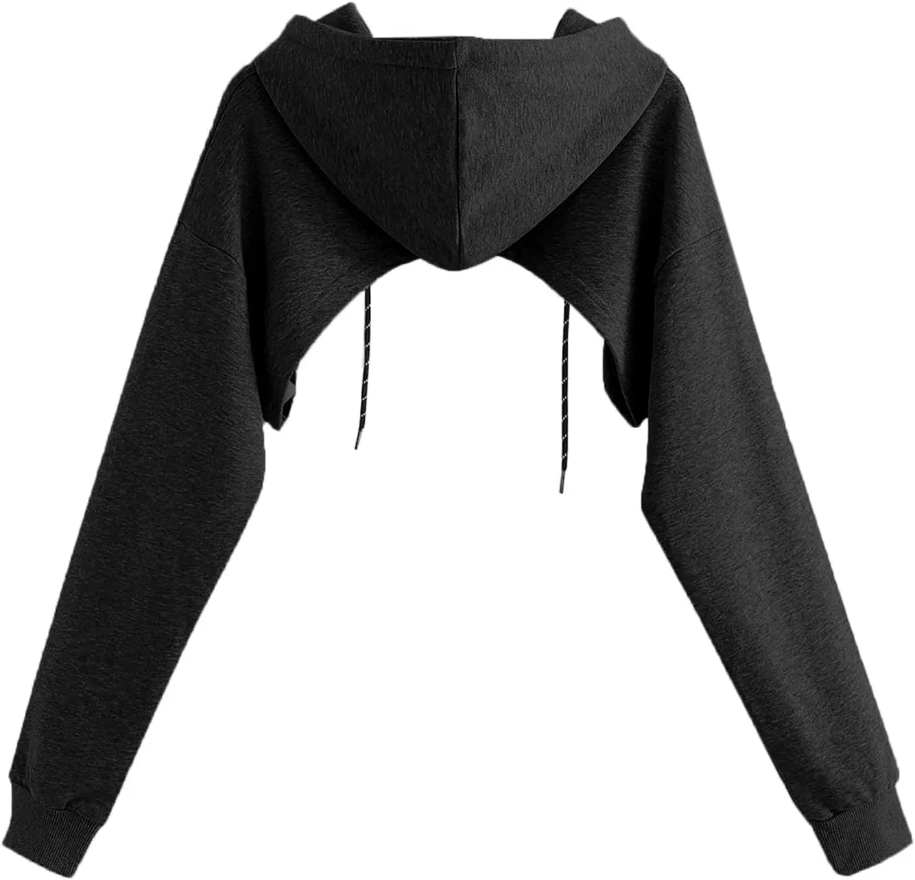 Remidoo Women Super Crop Top Pullover Sweatshirt Long Sleeve Drawstring Hoodie