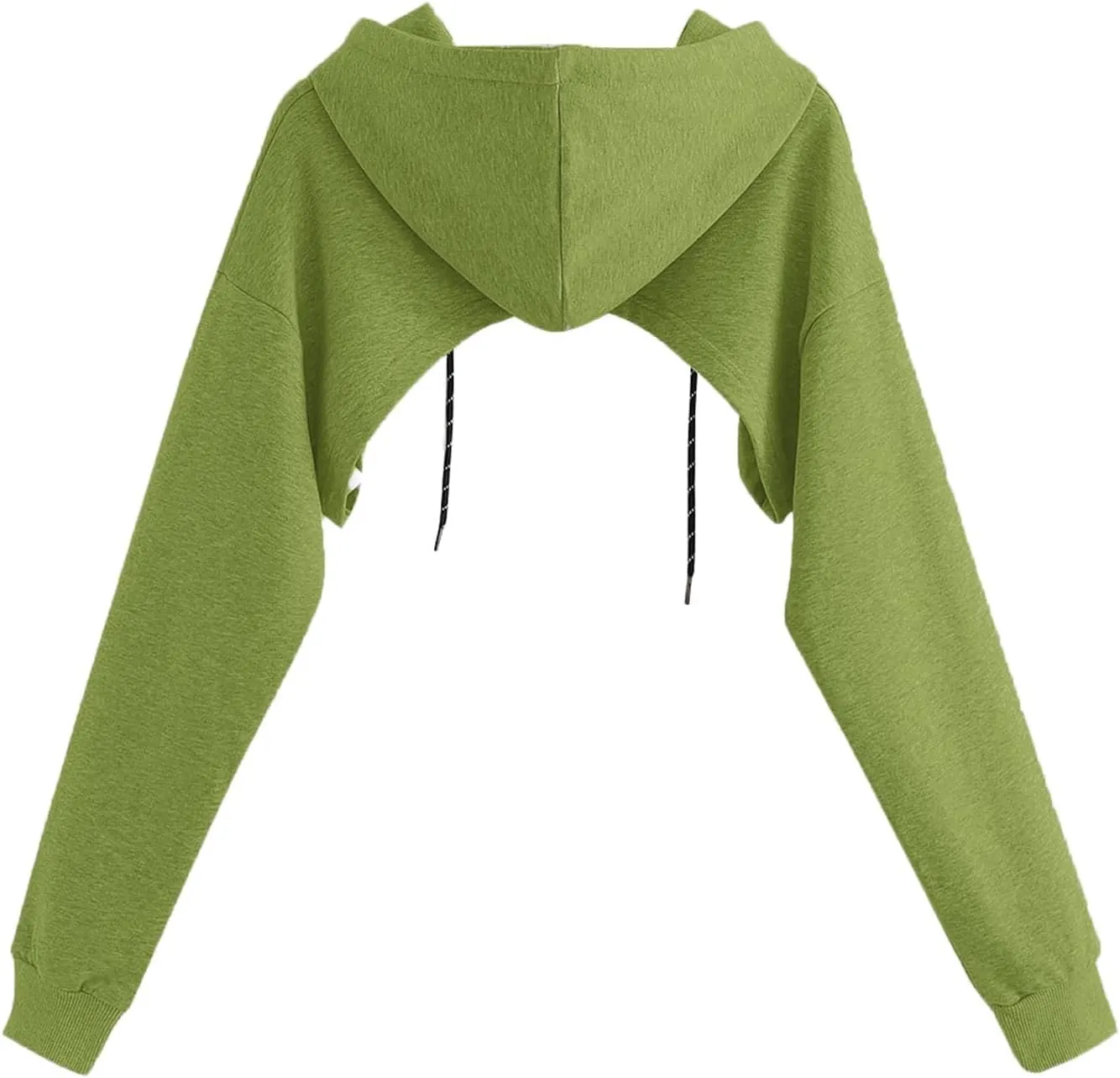 Remidoo Women Super Crop Top Pullover Sweatshirt Long Sleeve Drawstring Hoodie