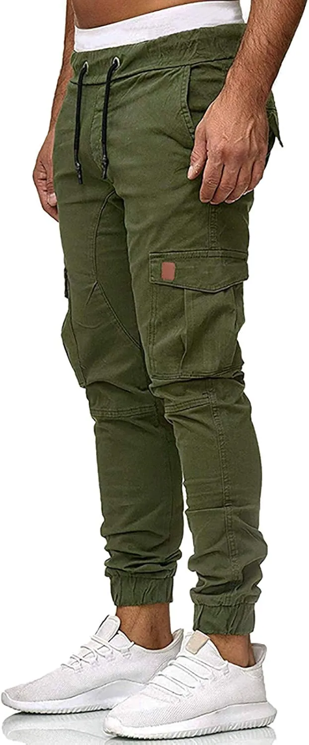 sdbrld Cargo Pants For Men Mens Cargo Pants Casual Solid Drawstring Sport Jogger Cargo Pants Outdoor Hiking Trousers Panrts