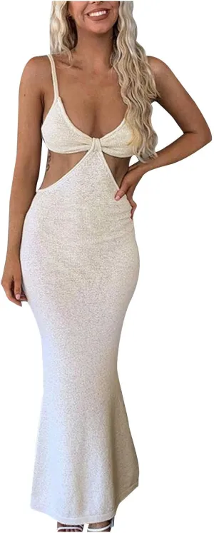 Sexy Evening Sling Dress for Women,Fashion Ruffle Back Elegant Temperament Slim Long Dresses