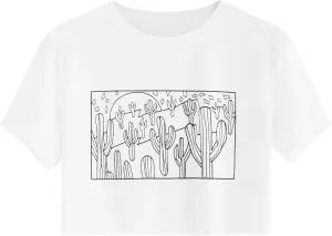 SweatyRocks Women's Graphic Print Crop Top Summer Short Sleeve Casual T Shirts