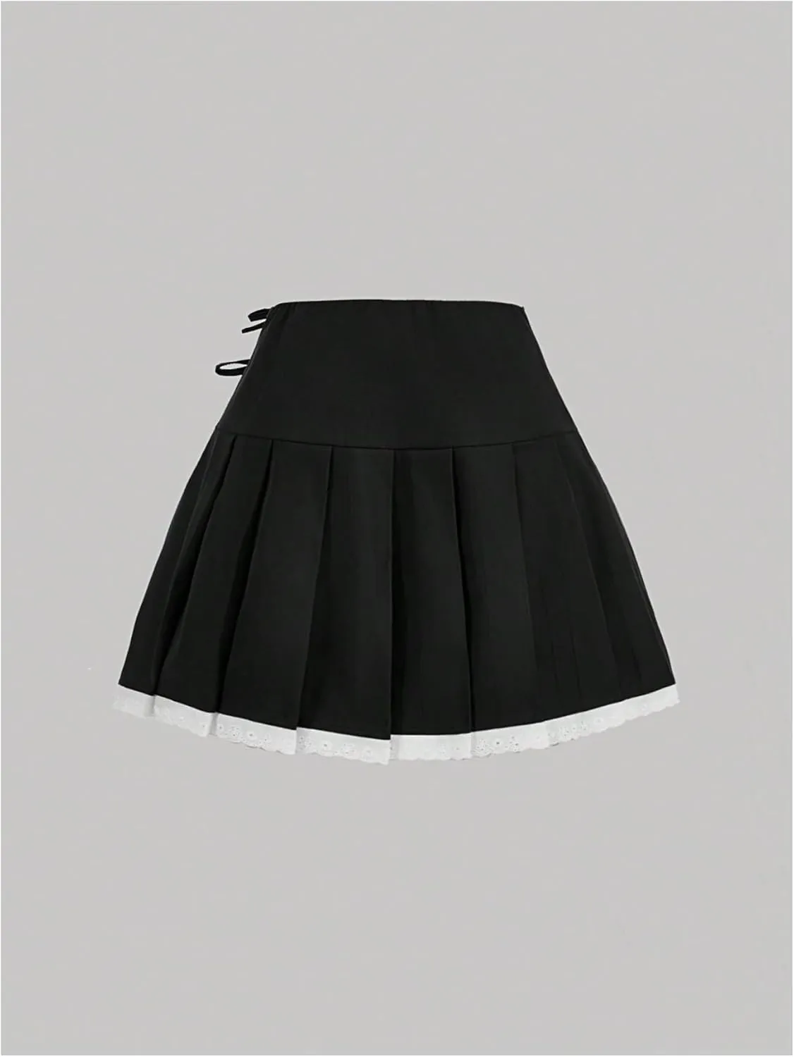 SweatyRocks Women's Y2k Pleated Mini Skirt High Waisted Tie Side A Line Skirts