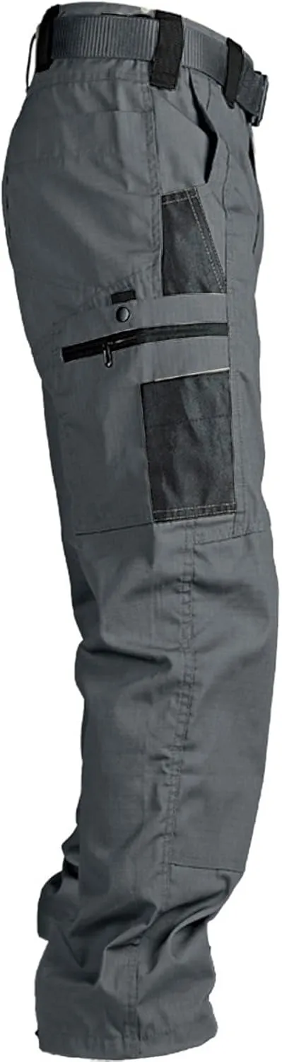 Tactical Pants for Men Slim Fit High Stretch Multi-Pocket Durable Cargo Pants Water Proof Elastic Waist Work Pants