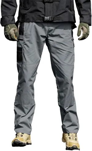 Tactical Pants for Men Slim Fit High Stretch Multi-Pocket Durable Cargo Pants Water Proof Elastic Waist Work Pants