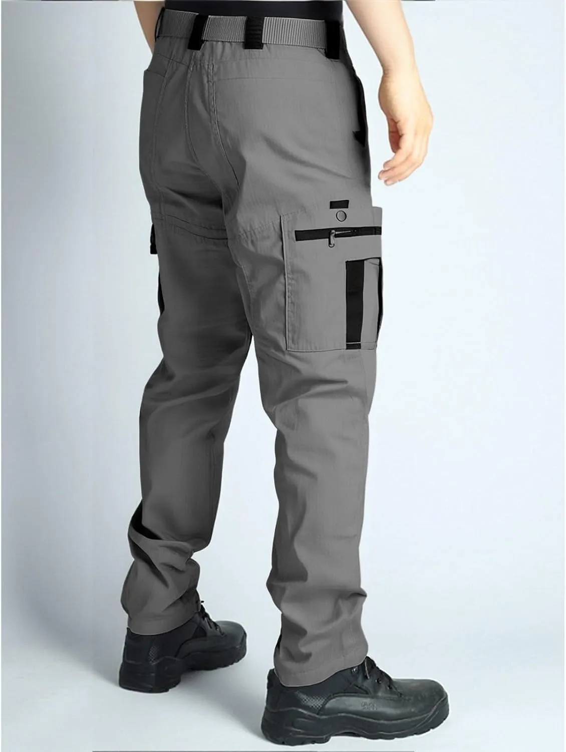 Tactical Pants for Men Slim Fit High Stretch Multi-Pocket Durable Cargo Pants Water Proof Elastic Waist Work Pants