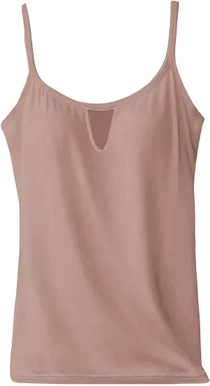 Tank Top with Built in Bra for Women Summer Casual Loose Camisole Laides Adjustable Spaghetti Strap Shelf Cami 2025