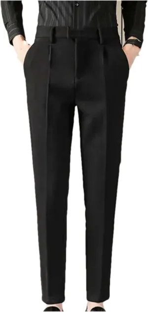 UIOKLMJH Spring Men's Non-Iron Casual Trousers Slim Fit Fashion Formal Dress Men Clothing Suit Pants