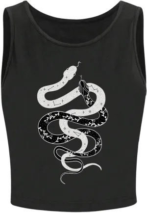 Verdusa Women's Goth Casual Round Neck Tank Tops Sleeveless Crop Top Vest