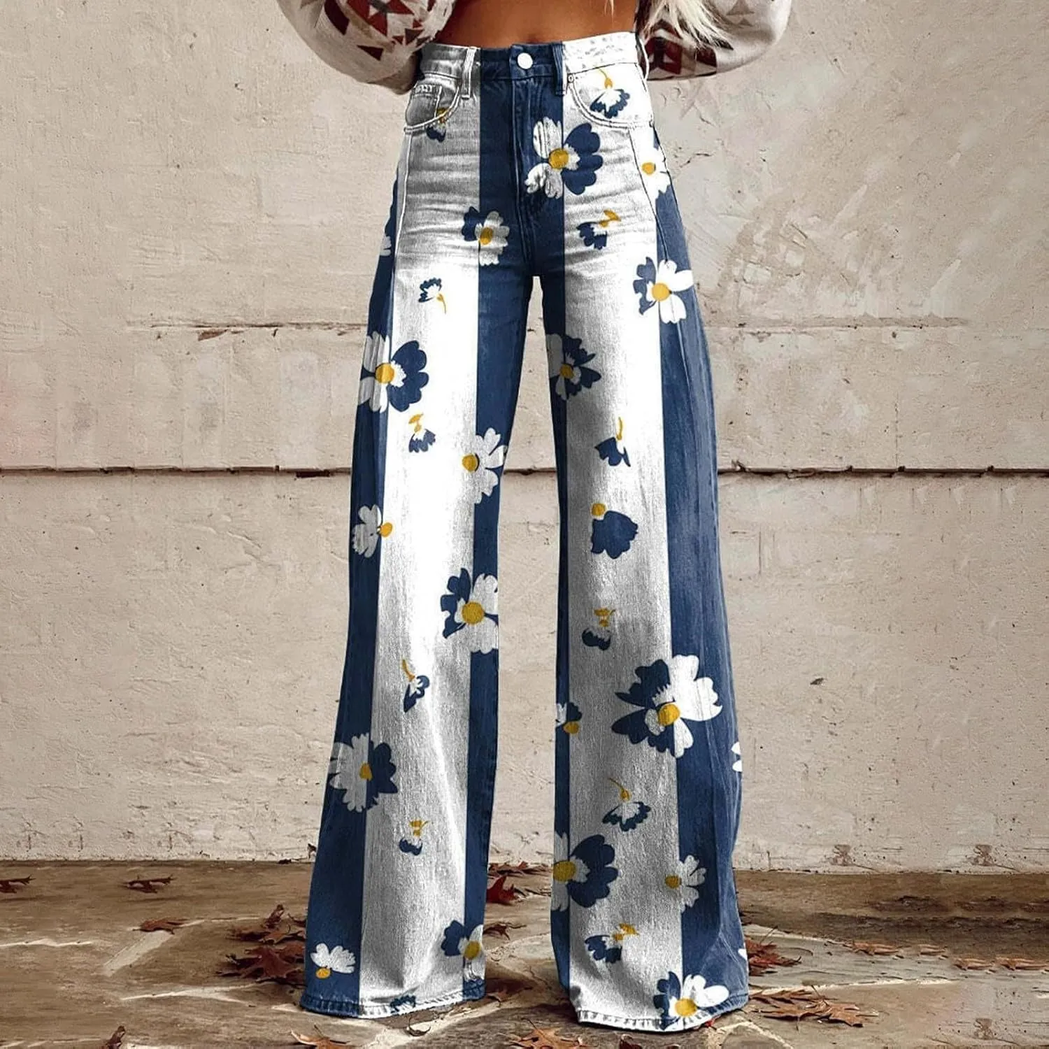Wide Leg Jeans for Women, Trendy Chic Loose Casual Lightweight Soft Trousers