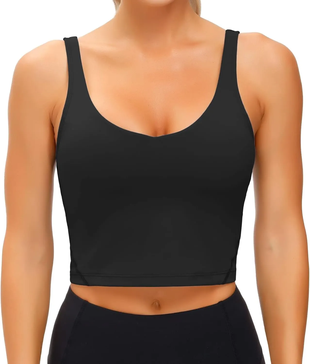 Wjustforu Women's Tank Top Padded Sports Bra Running Workout Yoga Crop Top