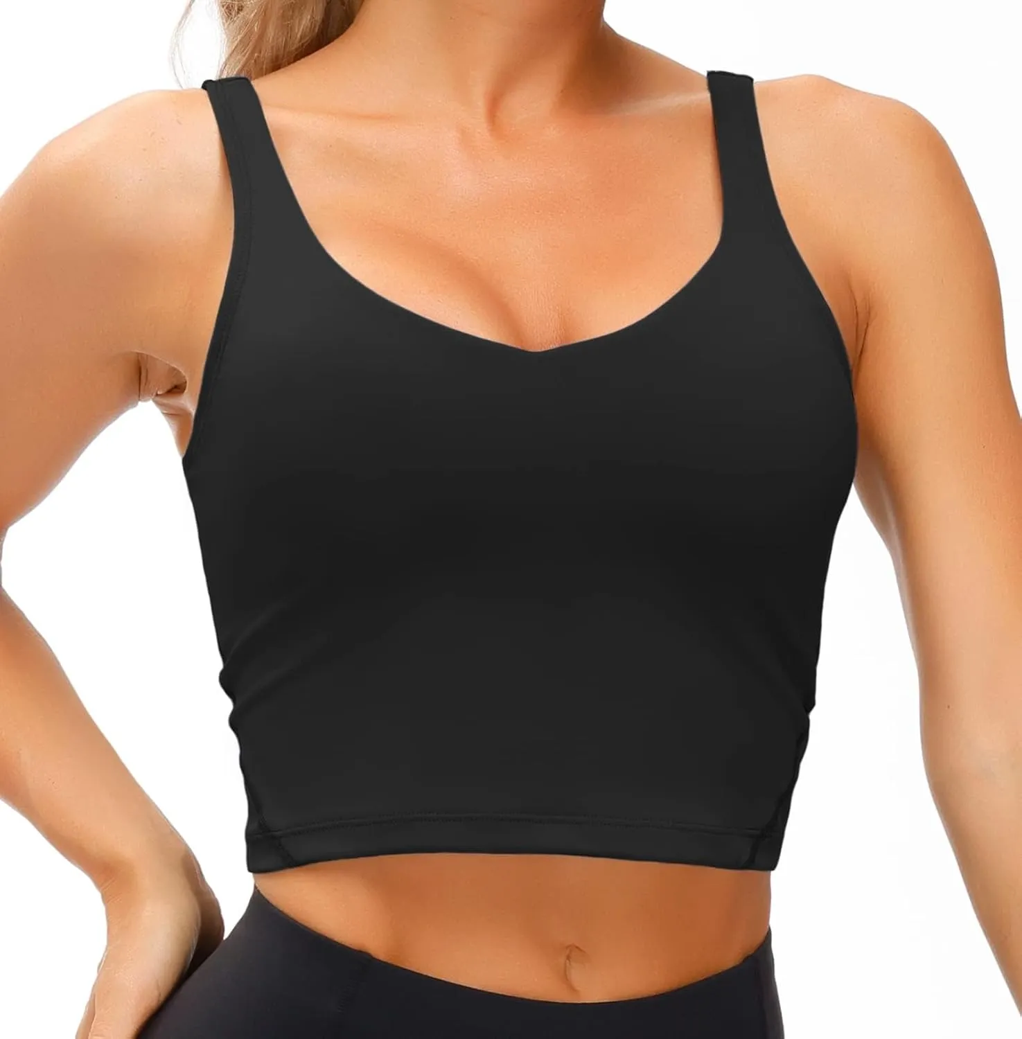 Wjustforu Women's Tank Top Padded Sports Bra Running Workout Yoga Crop Top
