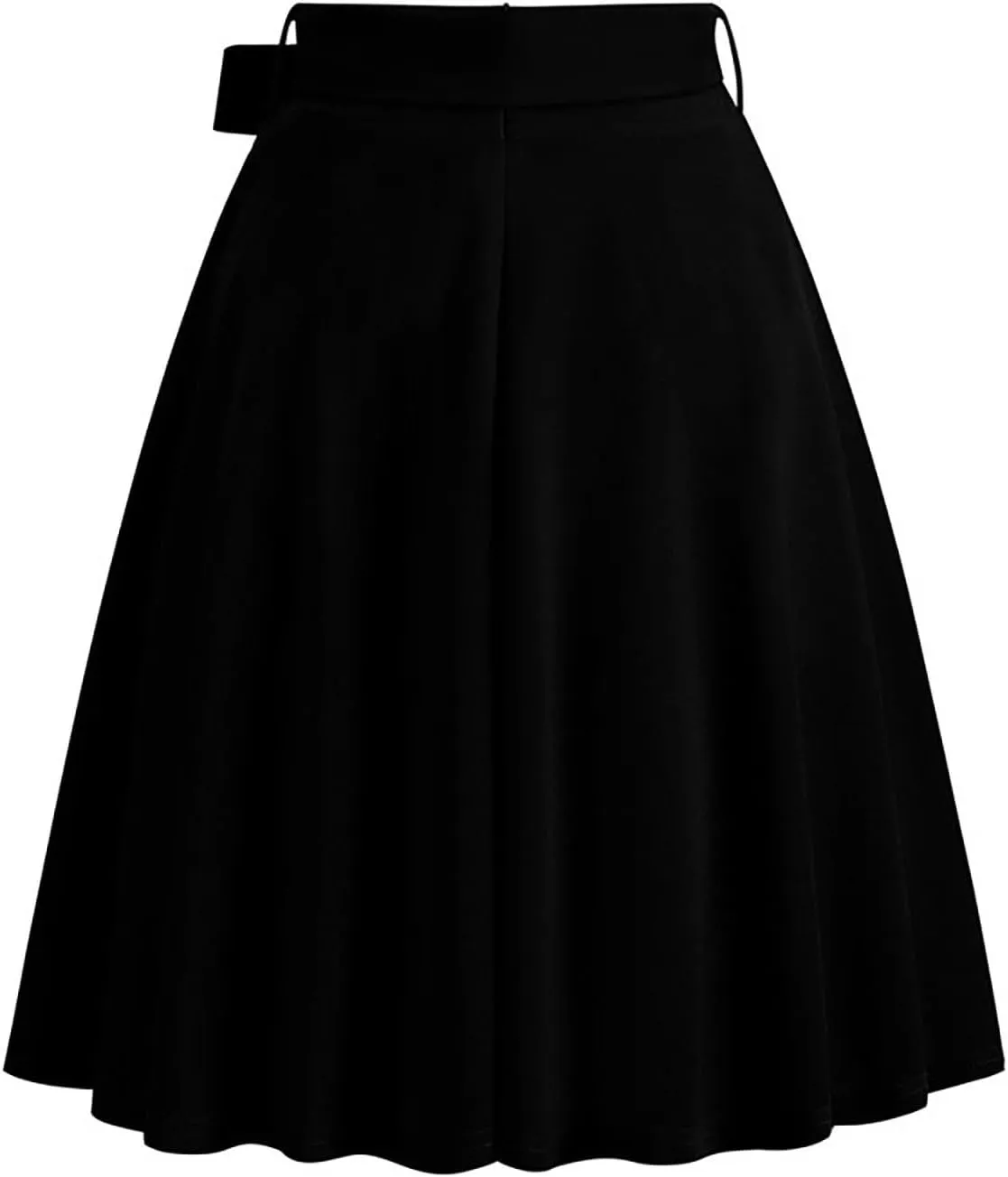 Women Elegant Hepburn Style Midi Skirt, High Waist Ruffle Ruched Swing Skirts Fashion Rockabilly Prom Party Clothes