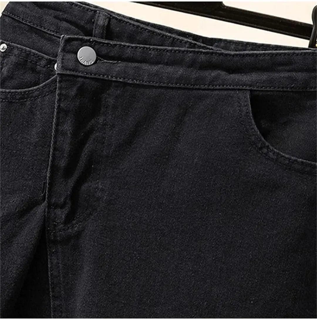Women Loose Lrregular Denim Skirt High Waist Casual A-Line Skirts