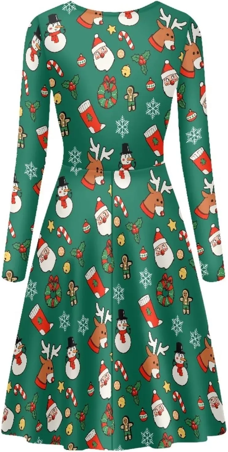 Women Plus Size T Shirt Dresses Midi Dress Size S-4XL Women Long Sleeve Dresses for Party Casual