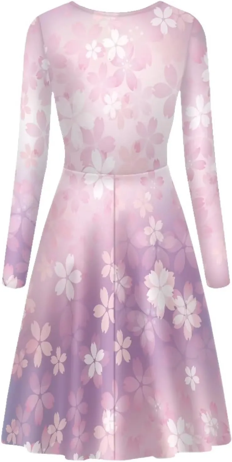 Women Plus Size T Shirt Dresses Midi Dress Size S-4XL Women Long Sleeve Dresses for Party Casual