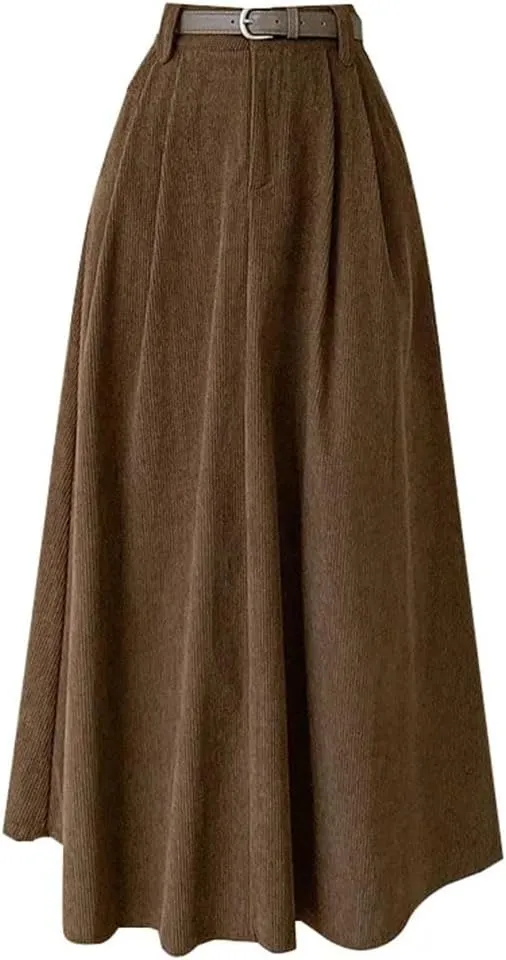 Women Solid Casual High Waist Mid A-LINE Skirts