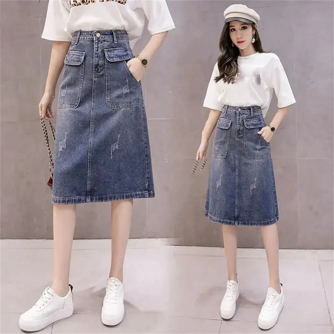 Women Solid Long High Waist A- Line Skirts
