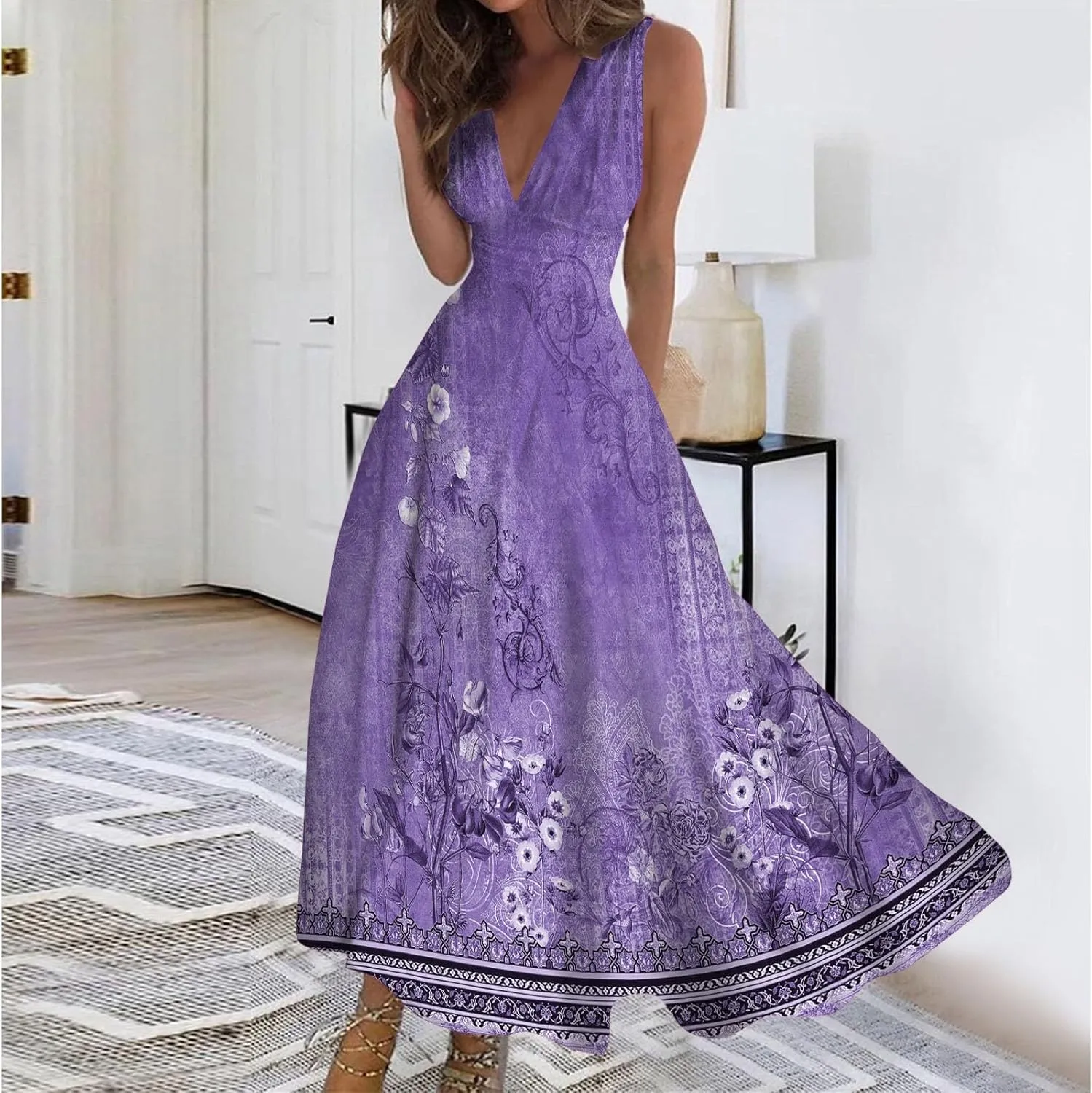 Women Summer Casual Short Sleeve Dresses Flare Sun Dresses Sundress Casual Maxi Tunic Tank Dress Spring for