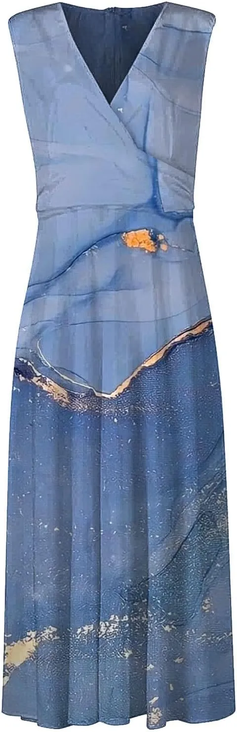 Women Summer Casual Short Sleeve Dresses Flare Sun Dresses Sundress Casual Maxi Tunic Tank Dress Spring for