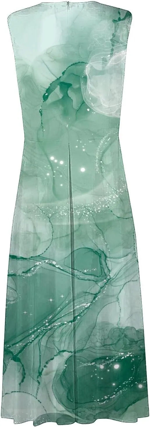 Women Summer Casual Short Sleeve Dresses Flare Sun Dresses Sundress Casual Maxi Tunic Tank Dress Spring for