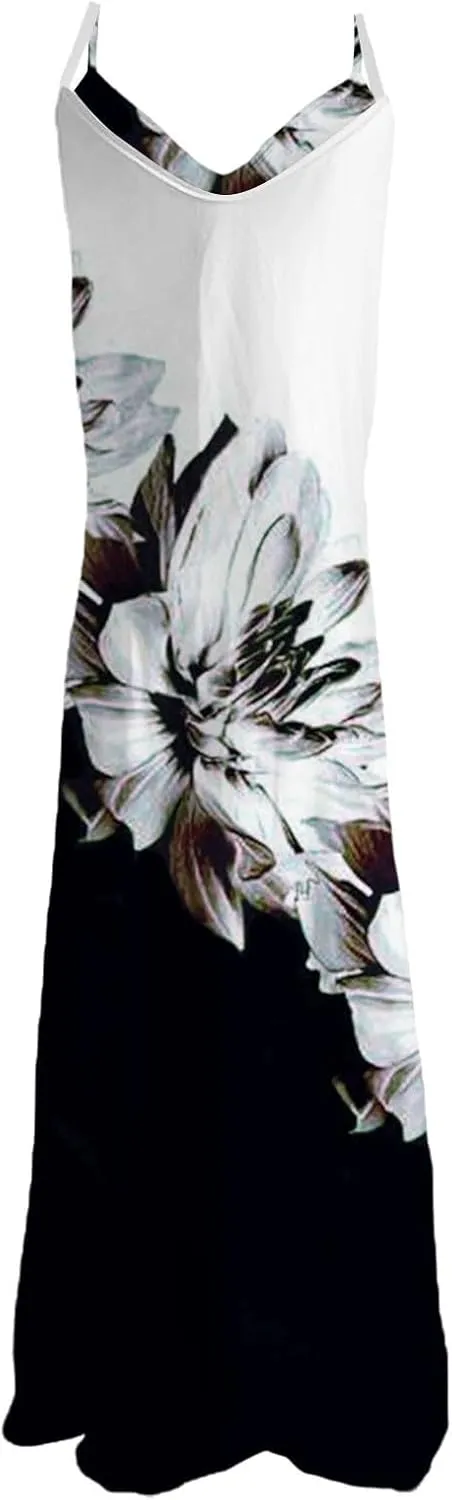 Women Summer Casual Short Sleeve Dresses Long Skirt Casual Flower Sleeveless Flutter Short Sleeve V Neck Button Down