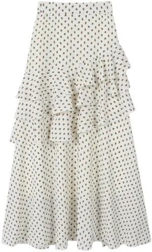 Women Summer Ruffles Floral for Elegant High Waist Layered Casual A-Line Skirts