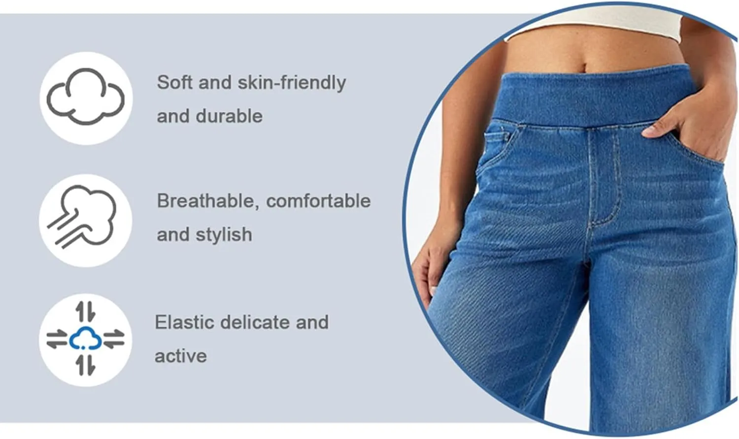 Women Sweatpant Jeans,Sweatpants That Look Like Jeans,High Waisted Stretchy Pull On Wide Leg Denim Pants 2025