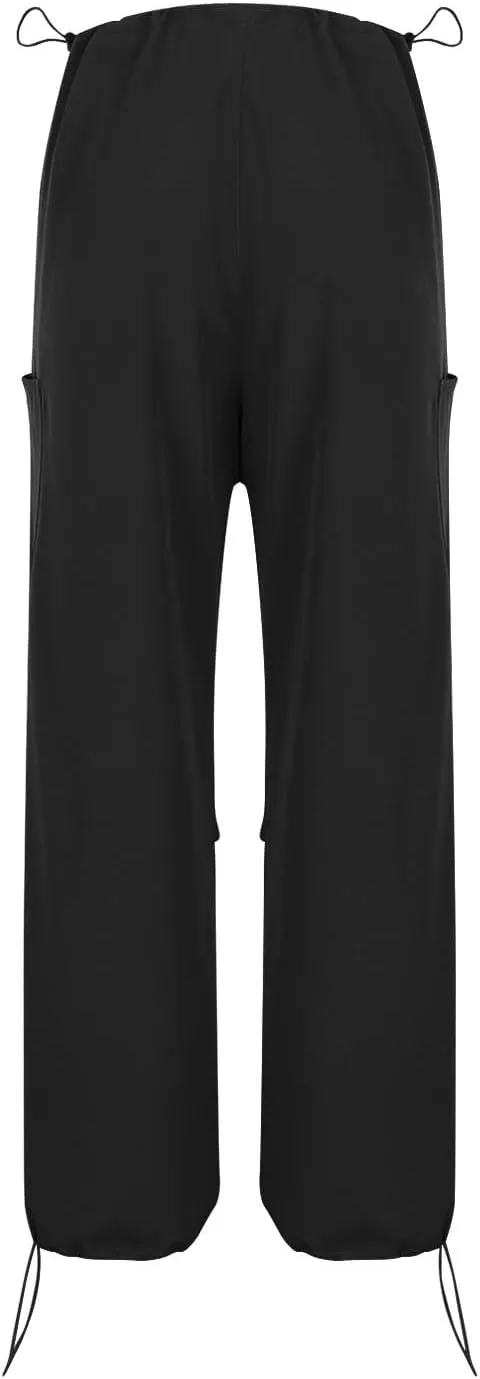 Womens Cargo Jeans with Pockets Straight Wide Leg Trousers High Waisted Baggy Jeans Y2K Streetwear Pants Women