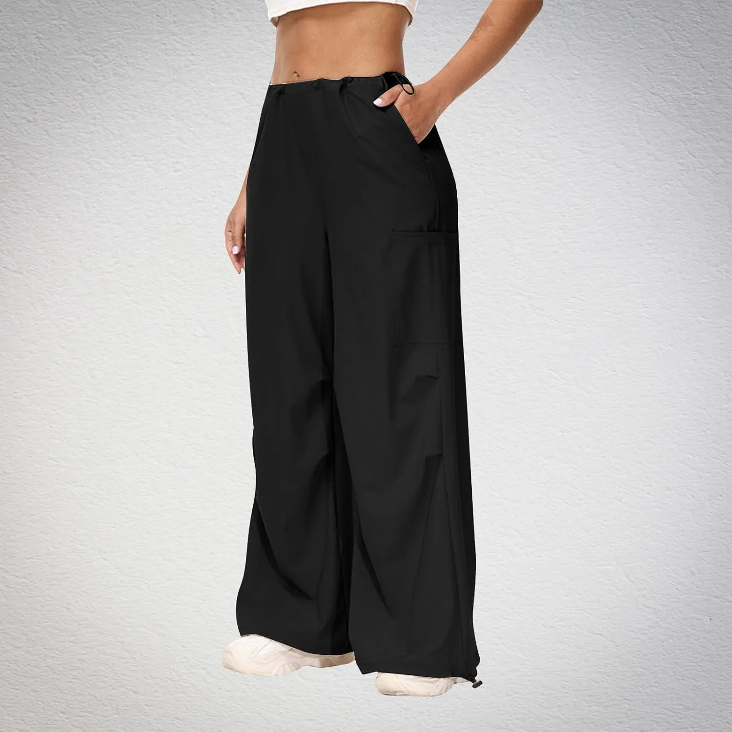 Womens Cargo Jeans with Pockets Straight Wide Leg Trousers High Waisted Baggy Jeans Y2K Streetwear Pants Women