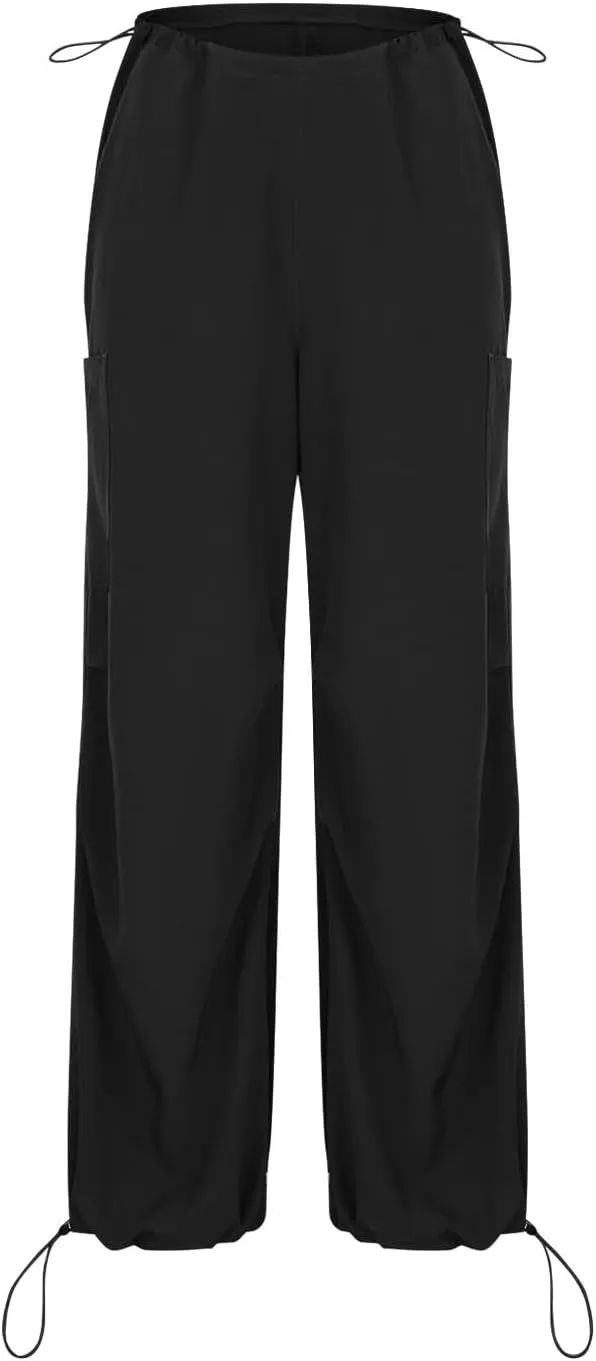 Womens Cargo Jeans with Pockets Straight Wide Leg Trousers High Waisted Baggy Jeans Y2K Streetwear Pants Women