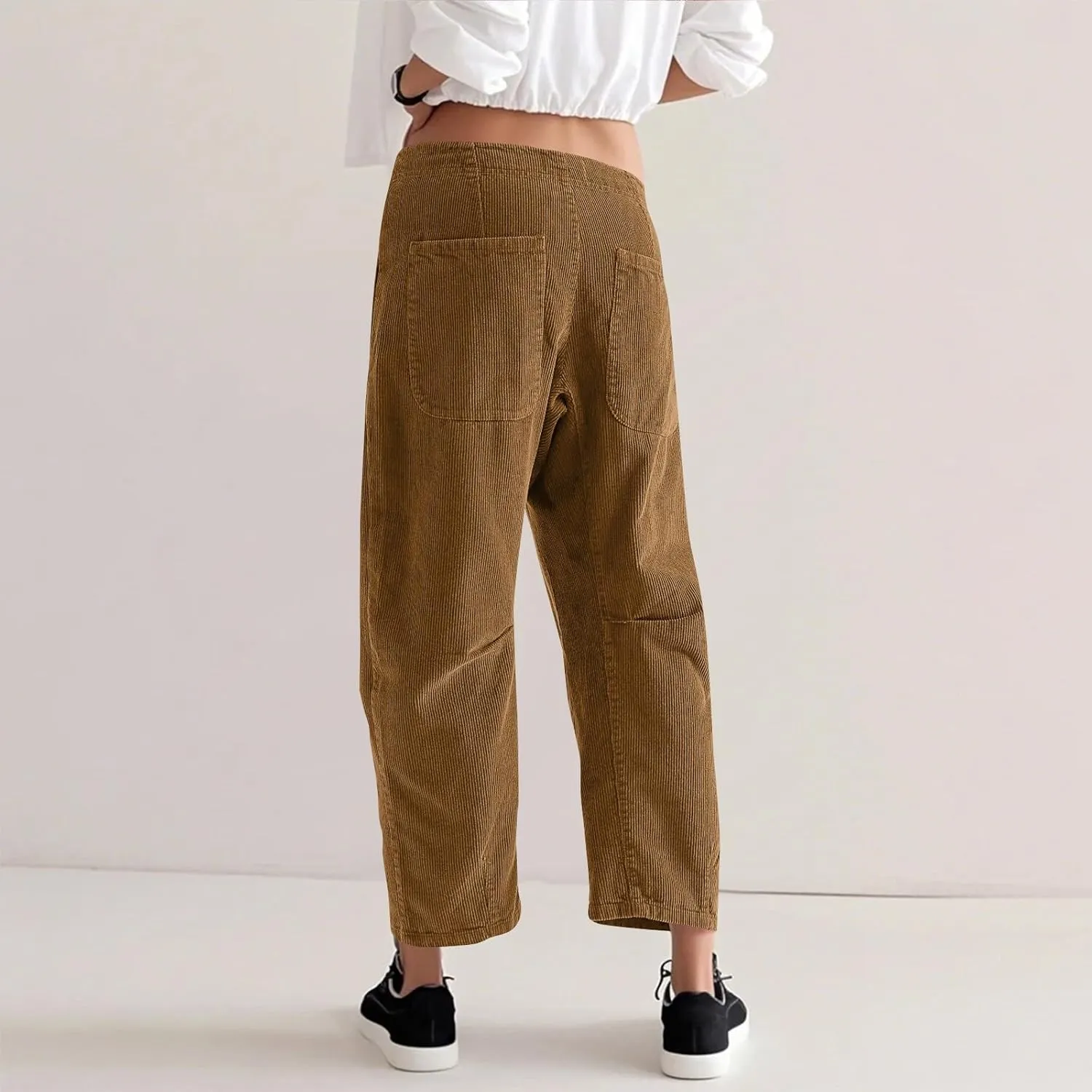 Womens Cargo Pants Button Travel Gym Y2K Straight Leg High Waisted Hiking Pants Baggy Trendy Multiple Pocket Trousers