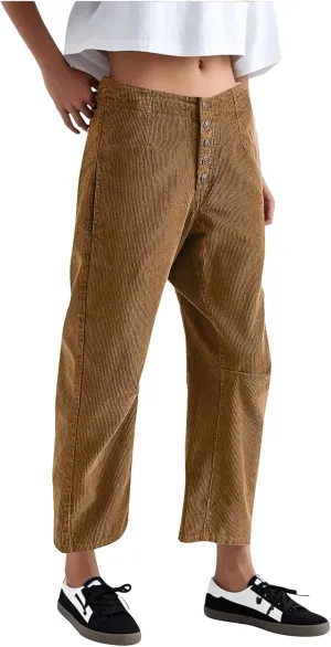 Womens Cargo Pants Button Travel Gym Y2K Straight Leg High Waisted Hiking Pants Baggy Trendy Multiple Pocket Trousers