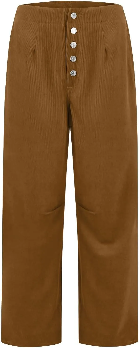 Womens Cargo Pants Button Travel Gym Y2K Straight Leg High Waisted Hiking Pants Baggy Trendy Multiple Pocket Trousers