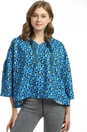 Women’s Casual Cropped Hoodie, 3/4 Sleeve Loose Pullover Sweatshirt Crop Top