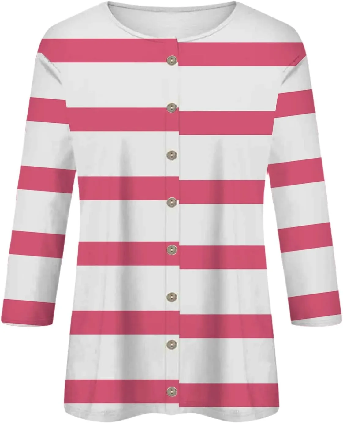 Women's Casual V-Neck 3/4 Sleeve Button Down Floral Print Blouse Top for Spring and Summer Fashion Outfit 2025 Fashion