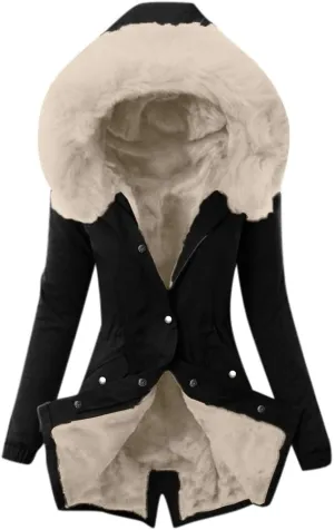 Womens Coats Winter, Warm Down Pullover Casual Puffer Buttons Outerwear Long Sleeve Sherpa Outerwear with Pocket
