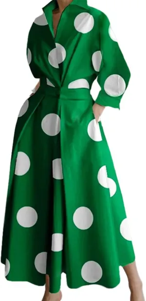 Womens Cotton Button Down Maxi Tshirt Dress Ladies Collared Lapel Long Sleeve Dresses