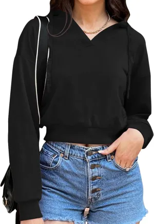 Womens Cropped Hoodie Crop Top Sweatshirts for Women Cropped Sweater
