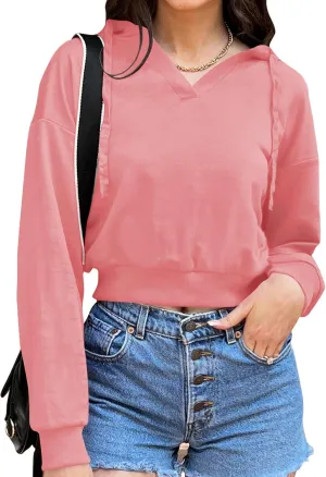 Womens Cropped Hoodie Crop Top Sweatshirts for Women Cropped Sweater