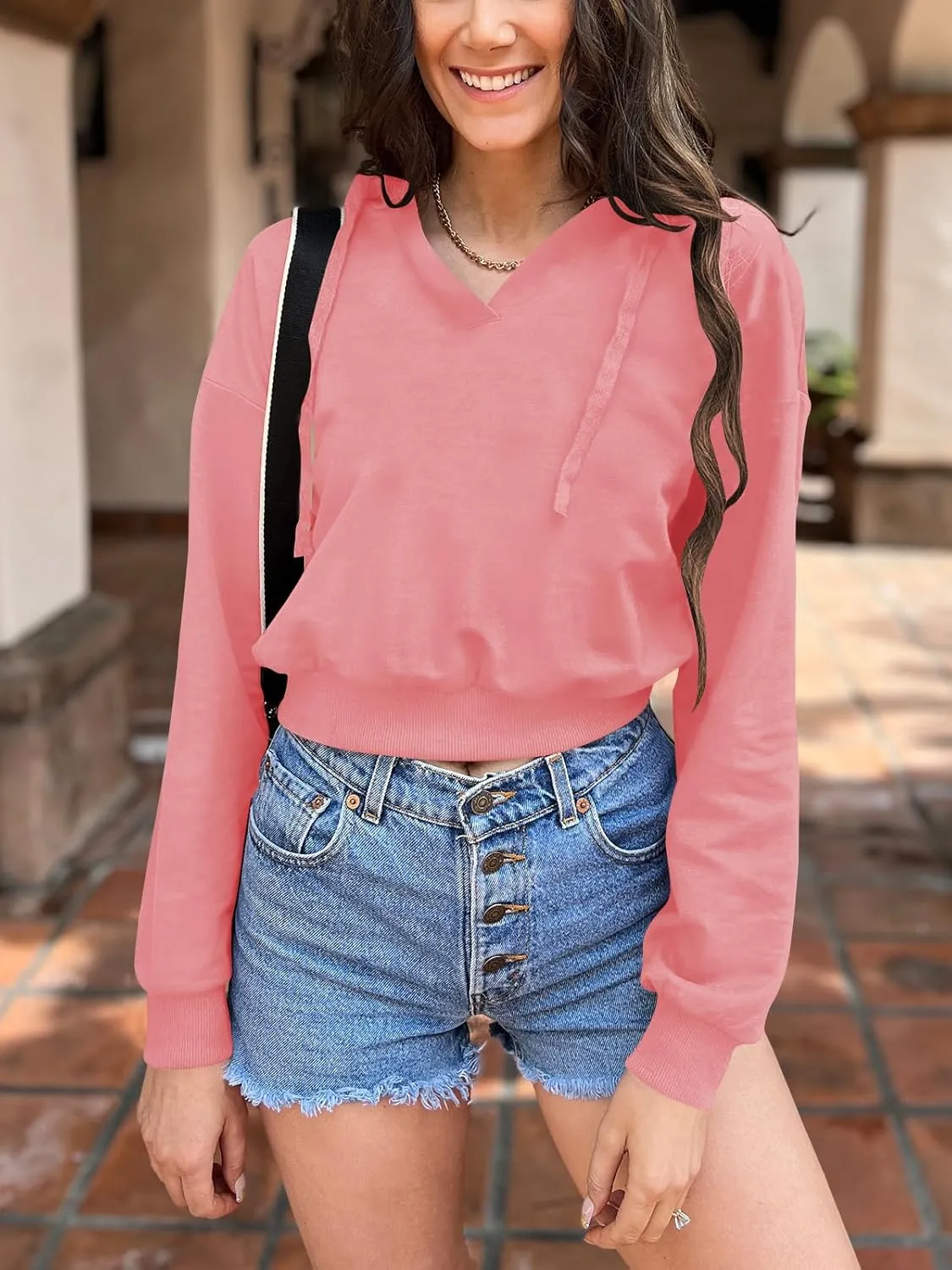 Womens Cropped Hoodie Crop Top Sweatshirts for Women Cropped Sweater