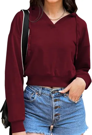 Womens Cropped Hoodie Crop Top Sweatshirts for Women Cropped Sweater