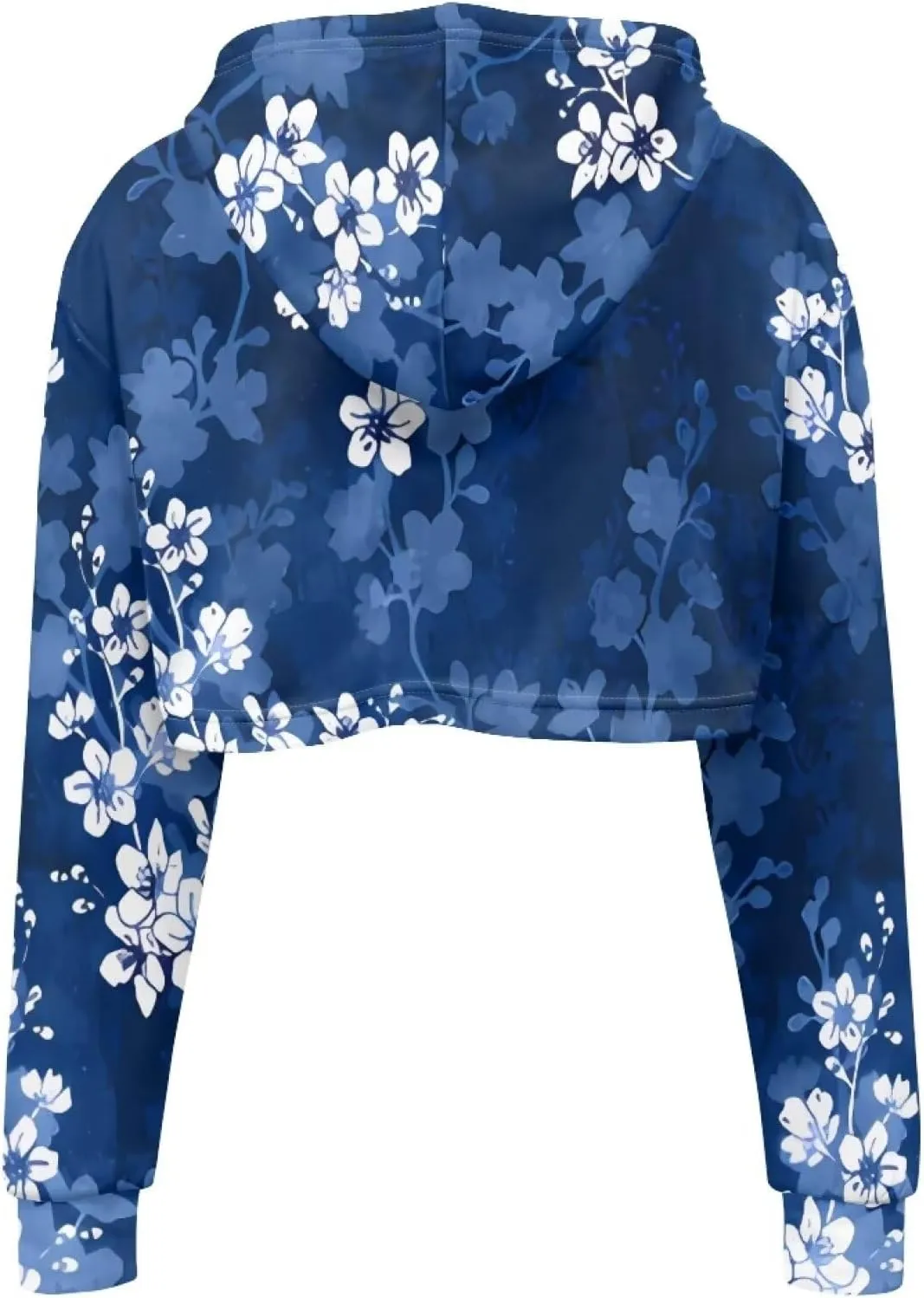 Women's Cropped Hoodies Long Sleeves Fleece Crop Top Sweatshirt with Hooded