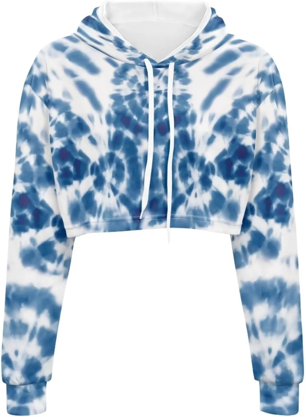 Women's Cropped Hoodies Long Sleeves Fleece Crop Top Sweatshirt with Hooded
