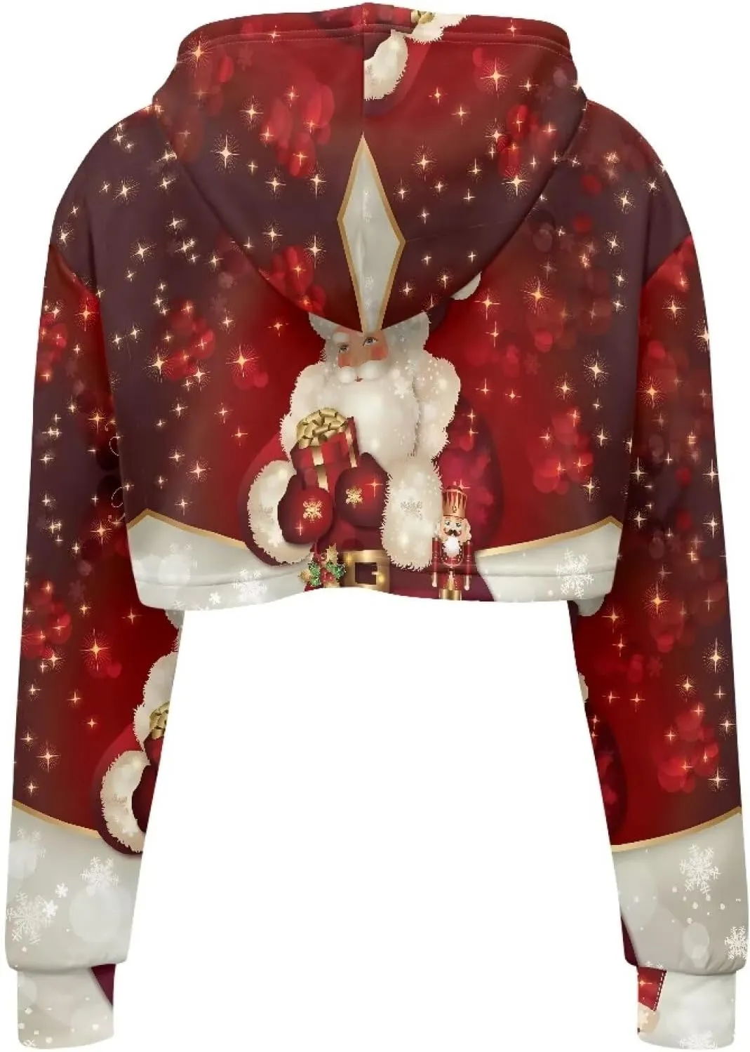 Women's Cropped Hoodies Long Sleeves Fleece Crop Top Sweatshirt with Hooded