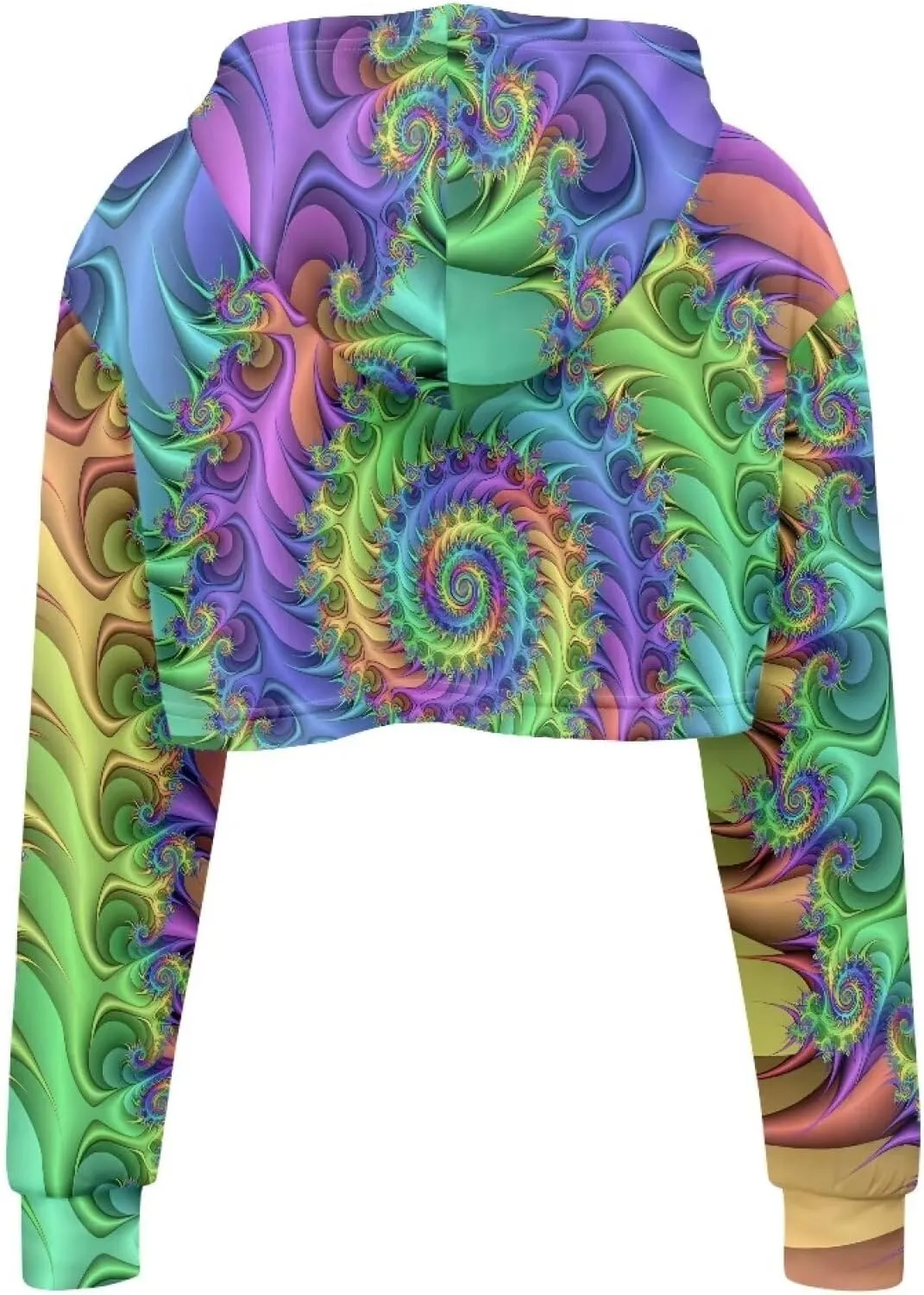 Women's Cropped Hoodies Long Sleeves Fleece Crop Top Sweatshirt with Hooded