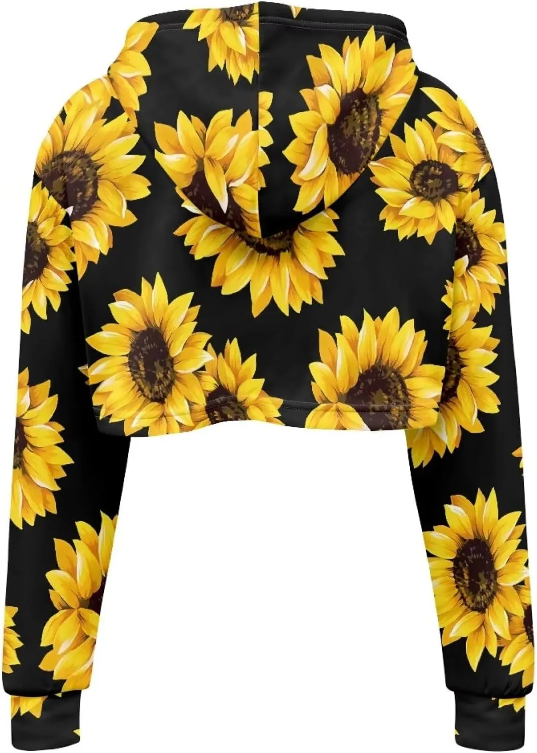 Women's Cropped Hoodies Long Sleeves Fleece Crop Top Sweatshirt with Hooded
