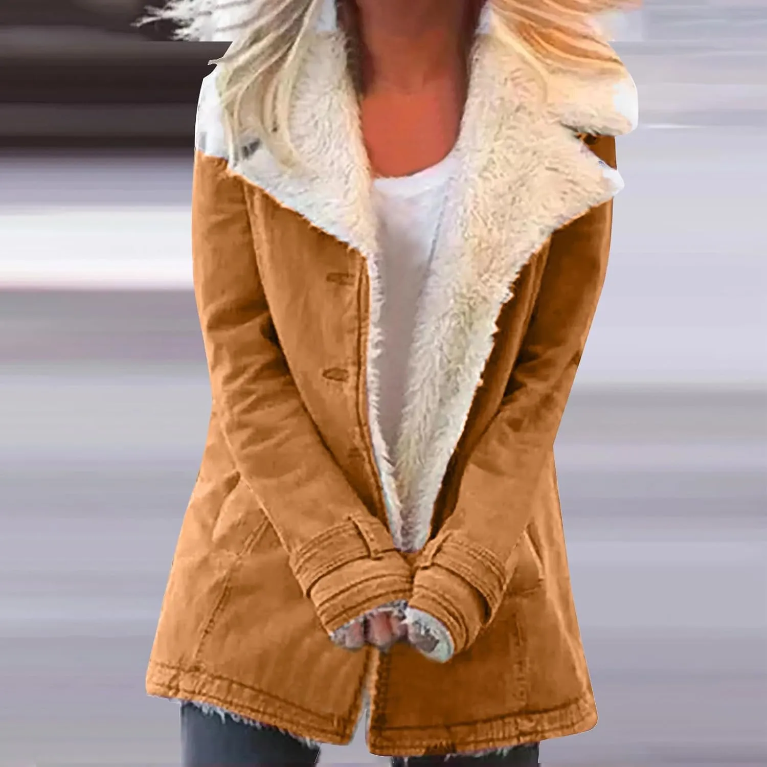 Women's Down Jackets & Parkas, Short Fleece Lined Jacket Long Sleeve Outerwear Casual Lightweight Coats with Hood