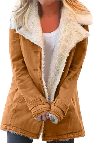 Women's Down Jackets & Parkas, Short Fleece Lined Jacket Long Sleeve Outerwear Casual Lightweight Coats with Hood