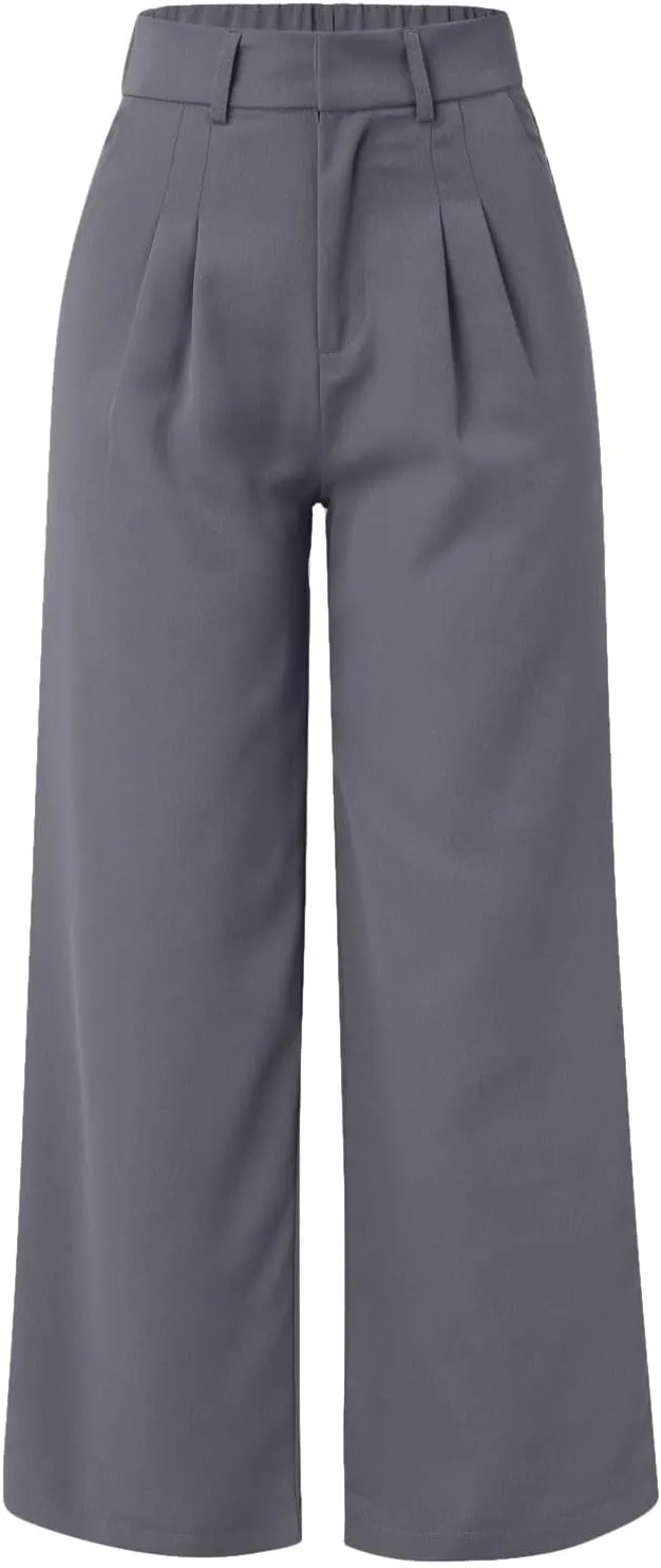 Womens Dress Pants Plus Size Wide Leg Work Pants Business Pants High Waist Chino Pants Straight Pants Comfy Trousers