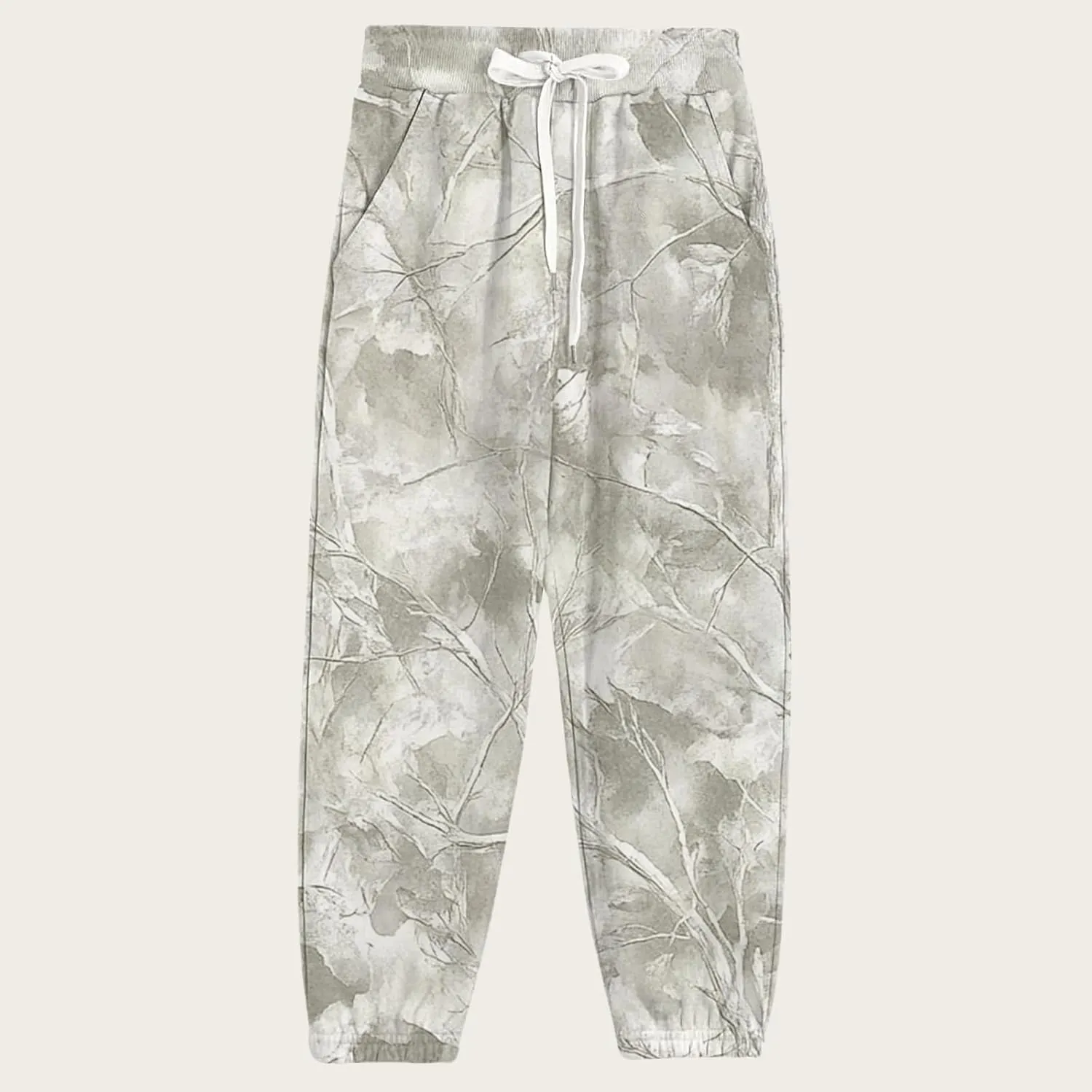 Womens Fleece Camo Sweatpants High Waisted Joggers Pants Casual Baggy Aesthetic Warm Trousers with Pockets